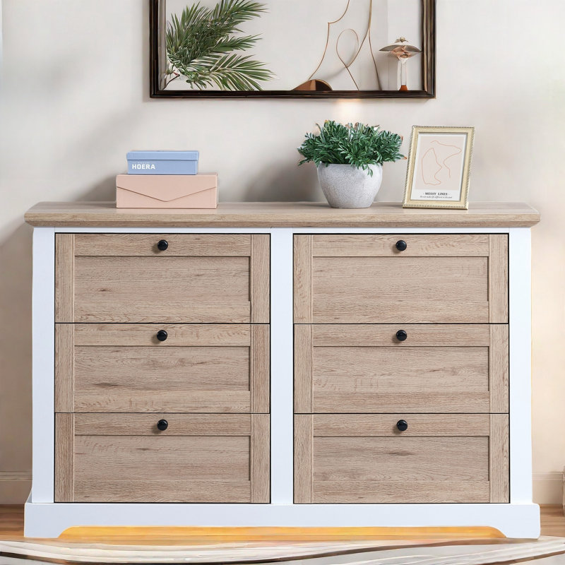 Clota Modern Dresser with 6 Drawers and Interlock System